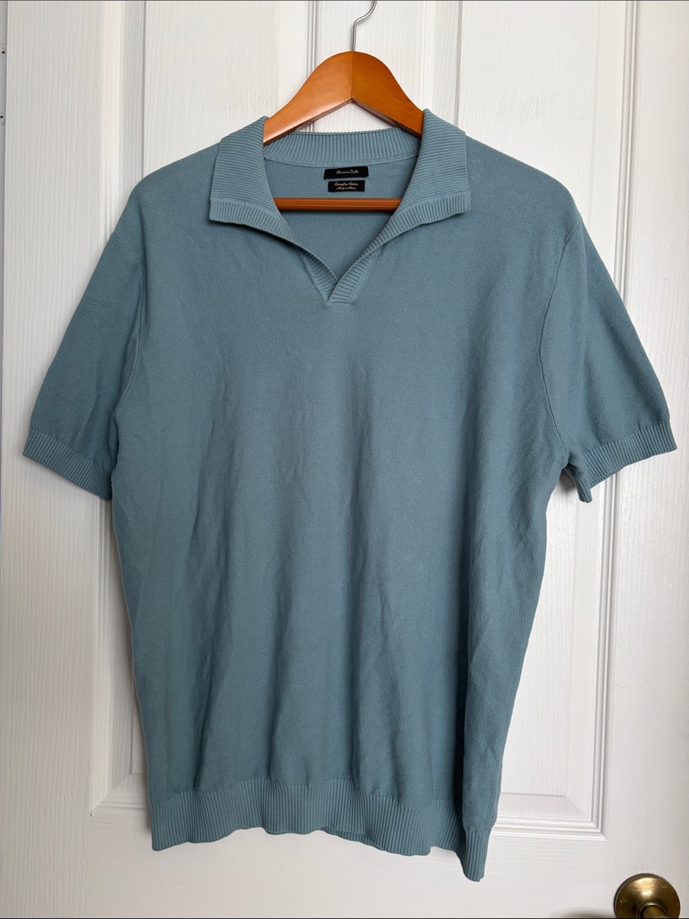 Massimo Dutti - Teal Polo, Open neck.
